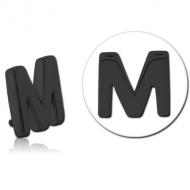 BLACK PVD COATED SURGICAL STEEL ATTACHMENT FOR 1.6MM INTERNALLY THREADED PINS - M PIERCING