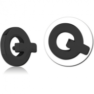 BLACK PVD COATED SURGICAL STEEL ATTACHMENT FOR 1.6MM INTERNALLY THREADED PINS - Q PIERCING