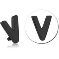 BLACK PVD COATED SURGICAL STEEL ATTACHMENT FOR 1.6MM INTERNALLY THREADED PINS - V PIERCING