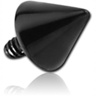 BLACK PVD SURGICAL STEEL CONE FOR 1.2MM INTERNALLY THREADED PIN PIERCING