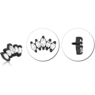 BLACK PVD COATED SURGICAL STEEL JEWELLED MICRO ATTACHMENT FOR 1.2MM INTERNALLY THREADED PINS PIERCING