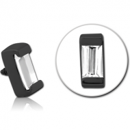 BLACK PVD COATED SURGICAL STEEL JEWELLED MICRO ATTACHMENT FOR 1.2MM INTERNALLY THREADED PINS PIERCING