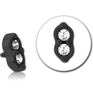 BLACK PVD COATED SURGICAL STEEL JEWELLED MICRO ATTACHMENT FOR 1.2MM INTERNALLY THREADED PINS PIERCING