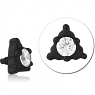 BLACK PVD SURGICAL STEEL JEWELLED MICRO ATTACHMENT FOR 1.2MM INTERNALLY THREADED PINS PIERCING