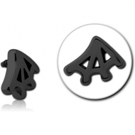 BLACK PVD COATED SURGICAL STEEL MICRO ATTACHMENT FOR 1.2MM INTERNALLY THREADED PINS PIERCING