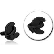 BLACK PVD COATED SURGICAL STEEL MICRO ATTACHMENT FOR 1.2MM INTERNALLY THREADED PINS - ANNULAR ECLIPSE AND STAR PIERCING