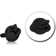 BLACK PVD COATED SURGICAL STEEL MICRO ATTACHMENT FOR 1.2MM INTERNALLY THREADED PINS - EYE STAR PIERCING