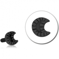 BLACK PVD COATED SURGICAL STEEL MICRO ATTACHMENT FOR 1.2MM INTERNALLY THREADED PINS - CRESCENT PIERCING