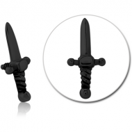 BLACK PVD COATED SURGICAL STEEL MICRO ATTACHMENT FOR 1.2MM INTERNALLY THREADED PINS - SWORD PIERCING