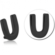 BLACK PVD COATED SURGICAL STEEL MICRO ATTACHMENT FOR 1.2MM INTERNALLY THREADED PINS - U PIERCING