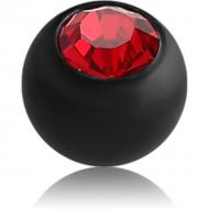 BLACK PVD COATED SURGICAL STEEL SWAROVSKI CRYSTAL JEWELLED BALL PIERCING