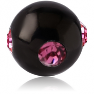 BLACK PVD COATED SURGICAL STEEL JEWELLED SATELLITE BALL