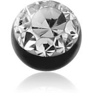 BLACK PVD COATED VALUE CRYSTALINE JEWELLED BALL PIERCING