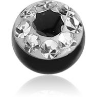 BLACK PVD COATED CRYSTALINE JEWELLED BALL