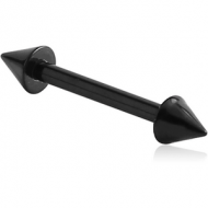 BLACK PVD COATED SURGICAL STEEL MICRO BARBELL WITH CONES