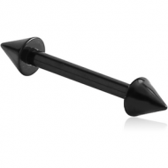 BLACK PVD COATED SURGICAL STEEL MICRO BARBELL WITH CONES PIERCING