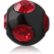 BLACK PVD COATED SURGICAL STEEL MULTI VALUE JEWELLED MICRO BALL PIERCING