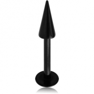 BLACK PVD COATED SURGICAL STEEL MICRO LABRET WITH LONG CONE PIERCING