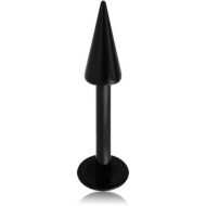 BLACK PVD COATED SURGICAL STEEL MICRO LABRET WITH LONG CONE