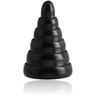 BLACK PVD COATED SURGICAL STEEL RIBBED CONE