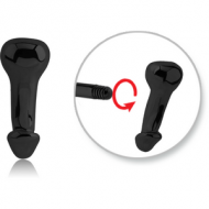 BLACK PVD COATED SURGICAL STEEL MICRO THREADED PENIS ATTACHMENT PIERCING