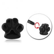 BLACK PVD COATED SURGICAL STEEL MICRO THREADED ATTACHMENT - PAW PIERCING