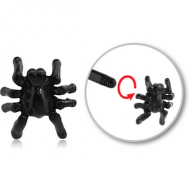 BLACK PVD COATED SURGICAL STEEL MICRO THREADED SPIDER ATTACHMENT PIERCING