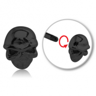 BLACK PVD COATED SURGICAL STEEL MICRO THREADED SKULL ATTACHMENT PIERCING