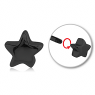 BLACK PVD COATED SURGICAL STEEL MICRO THREADED STAR ATTACHMENT PIERCING