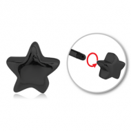 BLACK PVD COATED SURGICAL STEEL MICRO THREADED STAR ATTACHMENT