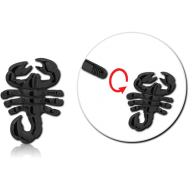BLACK PVD COATED SURGICAL STEEL MICRO ATTACHMENT FOR 1.2 MM THREADED PIN - SCORPION PIERCING