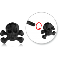 BLACK PVD COATED SURGICAL STEEL MICRO ATTACHMENT FOR 1.2 MM THREADED PIN - BONES SKULL PIERCING