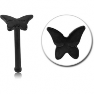 BLACK PVD COATED SURGICAL STEEL BUTTERFLY NOSE BONE PIERCING