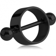 BLACK PVD COATED SURGICAL STEEL NIPPLE SHIELD PIERCING
