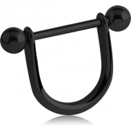 BLACK PVD COATED SURGICAL STEEL NIPPLE STIRRUP PIERCING