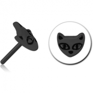 BLACK PVD COATED SURGICAL STEEL THREADLESS ATTACHMENT - CAT PIERCING