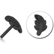 BLACK PVD COATED SURGICAL STEEL THREADLESS ATTACHMENT - LEAF PIERCING