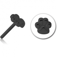 BLACK PVD COATED SURGICAL STEEL THREADLESS ATTACHMENT - PAW PIERCING