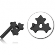 BLACK PVD COATED SURGICAL STEEL THREADLESS ATTACHMENT - TRIPLE STAR PIERCING