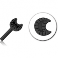 BLACK PVD COATED SURGICAL STEEL THREADLESS ATTACHMENT - CRESCENT PIERCING