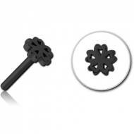 BLACK PVD COATED SURGICAL STEEL THREADLESS ATTACHMENT - CLOVER PIERCING