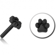 BLACK PVD COATED SURGICAL STEEL THREADLESS ATTACHMENT - PLAIN ANIMAL PAW PIERCING