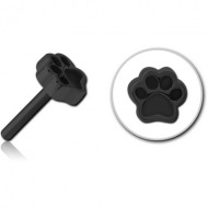 BLACK PVD COATED SURGICAL STEEL THREADLESS ATTACHMENT - ANIMAL PAW INDENT PIERCING
