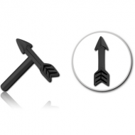 BLACK PVD COATED SURGICAL STEEL THREADLESS ATTACHMENT - ARROW PIERCING