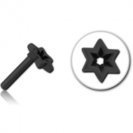 BLACK PVD COATED SURGICAL STEEL THREADLESS ATTACHMENT - STAR INDENT PIERCING