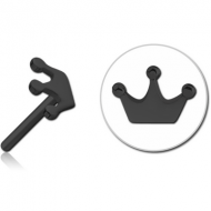BLACK PVD COATED SURGICAL STEEL THREADLESS ATTACHMENT - CROWN PIERCING