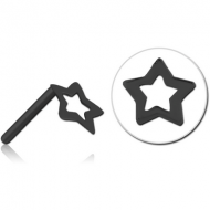 BLACK PVD COATED SURGICAL STEEL THREADLESS ATTACHMENT - STAR