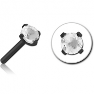 BLACK PVD COATED SURGICAL STEEL JEWELLED THREADLESS ATTACHMENT - ROUND PIERCING