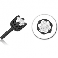 BLACK PVD COATED SURGICAL STEEL JEWELLED THREADLESS ATTACHMENT - CROWN PIERCING