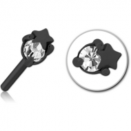 BLACK PVD COATED SURGICAL STEEL JEWELLED THREADLESS ATTACHMENT - STAR AND GEM PIERCING